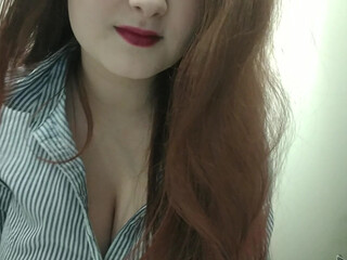 princess96  red-haired bitch jerks off pussy with sex toy