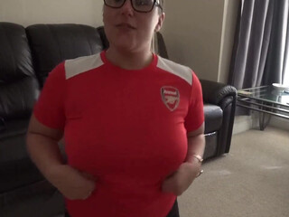 AshleyRider blonde with tattoo caresses huge boobs