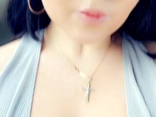 Victoryaxo  cute brunette girl licks dildo