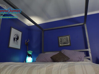 TsRiannaJames busty blonde caresses her  private e charm in  private e