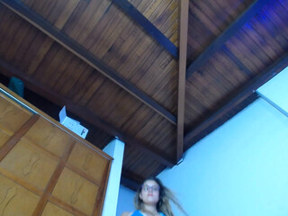 Sara_Blonde sweet little thing wags elastic booty