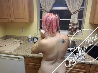 BunnVee twirling nipples on big boobs