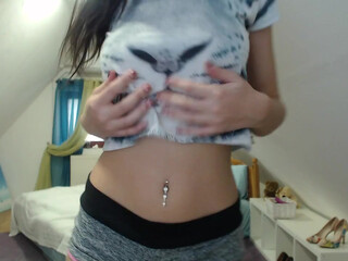 annabel18 bitch with huge booty caresses hairy cunt