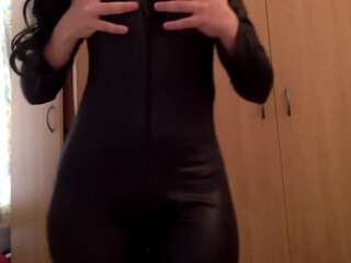 crystalcandy69 naughty female caresses shaved cunt