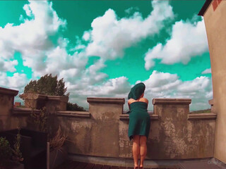 maxierhoads busty young lady erotically posing in a dress