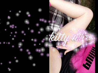 Kittywhite ardent young lady caresses big tits at work