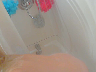 BouncyBritney blonde slut caresses sex lips