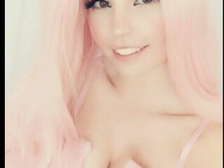 Belle Delphine onlyfans white-haired slut fucks with phallus