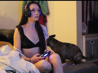 morbid_but_lovely crazy chick caresses shaved cunt