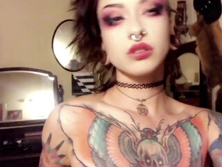 mickybottenberg painted slut caresses small tits