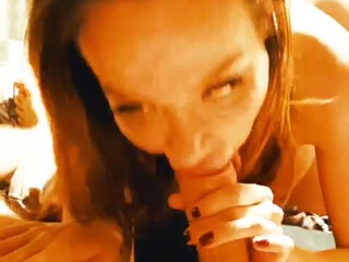 Chessie blonde slut caresses shaved cunt