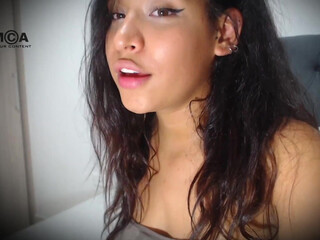 sammy_rivas12 Hot Asian girl passionately jerks off her hairy pussy