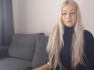 pervyblonde white-haired slut fucks with phallus