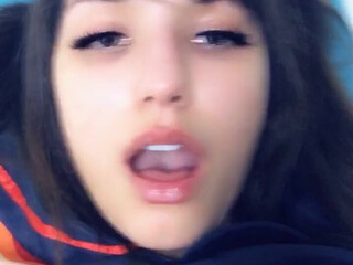 noobs_and_boobs  crazy chick caresses sex lips