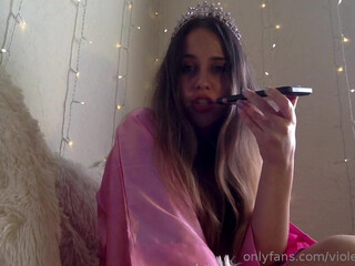 Princess Violette attractive chick is pounded with a bottle in the ass.