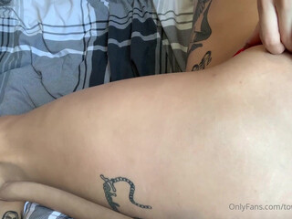 Tiffany Towers big boobed bitch licks dildo