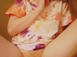 Redhead the charming slut fucks her pussy with a phallus