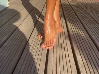 Emmanuelle Noire naughty lady fingering pussy in nature