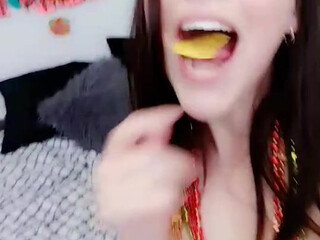 nickeyhuntsman  cute girl caresses her charms