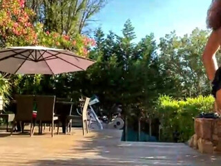 Emmanuelle Noire hot bitch caresses shaved cunt