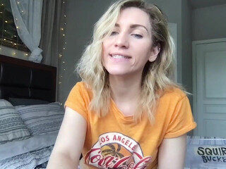 daddysbabybird blonde with tattoo caresses huge boobs