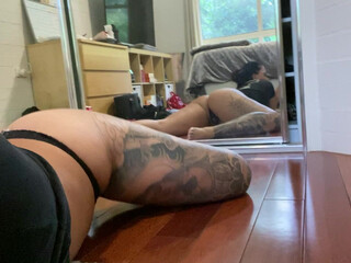 reneegracie Hot Asian girl passionately jerks off her hairy pussy