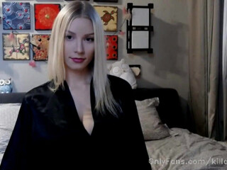 Killer Katrin onlyfans hot bitch caresses shaved cunt