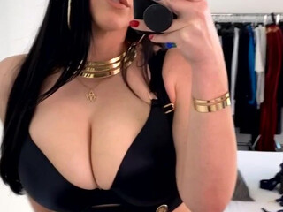 Angela White onlyfans busty slut fucks pussy in the shower