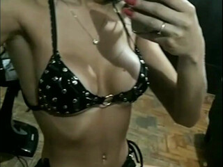 Alice Marques   skinny female rubs herself with oil