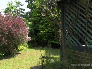 Liberty Harkness   lustful babe caresses shaved pussy