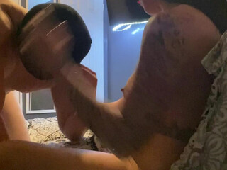 White Chinaa skinny bitch jerks pussy with dildo