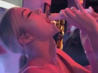 TS Aliyah Rose blonde slut caresses shaved cunt