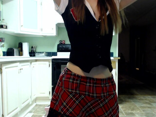 Tinytwat captivating dancing in a skirt and undressing