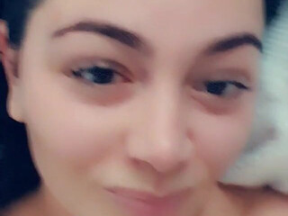 Busty Klara skinny female rubs herself with oil