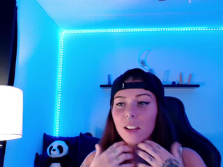 bigtittedtattedlesbian luxurious lady gently masturbates pussy