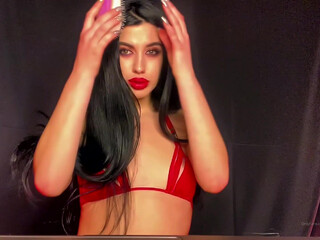 Mistress Karina chic shows shaved holes