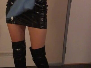 Mistress Karina gorgeous chick fucks pussy with phallus