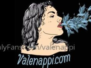 valenappi cute brunette caresses her charms