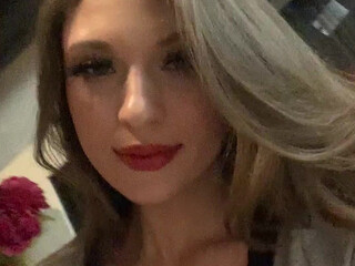 AnnaBlossom slim blonde beauty poses in underwear