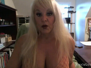 alexisgoldenxxx  babe caresses shaved pussy