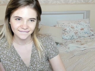 solla_q thin redhead model plays with puss