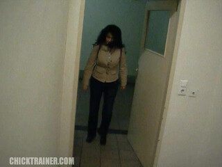 chicktrainer appetizing babe shows her tits