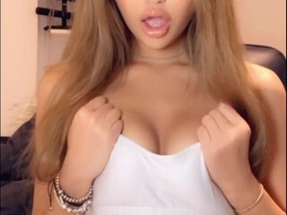 emmalvx aka OF Fox rubs her tits and communicates with the chat