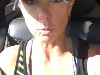 Naughty Alysha slender chick jerks off