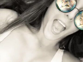 Natalie Monroe shines pussy and caresses big tits