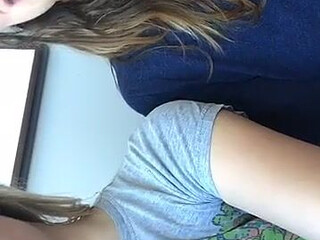 Myultimateischarging Busty girl caresses nipples