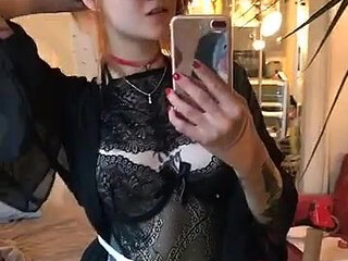 Maud Suicide Busty bitch in stockings gently fingering pussy