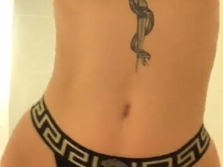 Layna Boo Slim blonde beauty poses in underwear