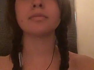 Lauren Duck Dark haired bitch caresses vaginal opening