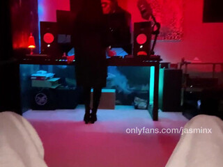 JasminX onlyfans Lustful bitch jumps on a dildo